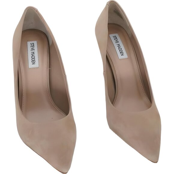 Steve Madden Classie Pointed Toe Tan Nubuck Pumps Heels US 9M - Picture 1 of 6